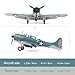 SEBUNAS 1/72 Scale Douglas SBD Dauntless Fighter Model Classic WWII U.S. Fighter Military Metal Diecast Aircraft Model Kit for Adult Collection or Gift