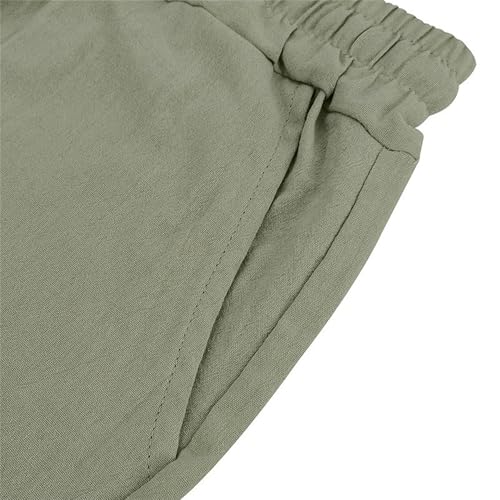 Shorts casuales de lino y algodón para hombre miniatura 6