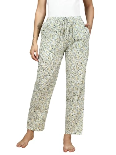 Image of PYNK by Lux Cozi Women's Cotton Printed Palazzo Pyjama Relaxed Lounge Pants | Super Soft Comfortable | Loungwear Pyjama Pant-Pack of 1
