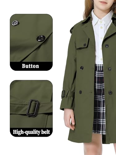 Image of Betusline Womens & Girls Waterproof Trench Coat Double Breasted Lapel Overcoat Outerwear, 3 Years - Women 2XL