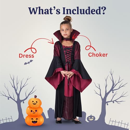 Dress Up America Costume Da Vampira Per Bambini - Costume Da Vampiro Per Ragazze - Abito Da Vampiro Di Halloween - 2