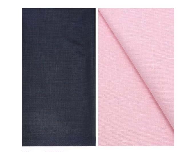 megisha Men's Premium Paint (PV) & Semi Lenan Cotton Unstitched Fabric (Blue -1.20 meter & Pink-2.25 Meter)-picture-12