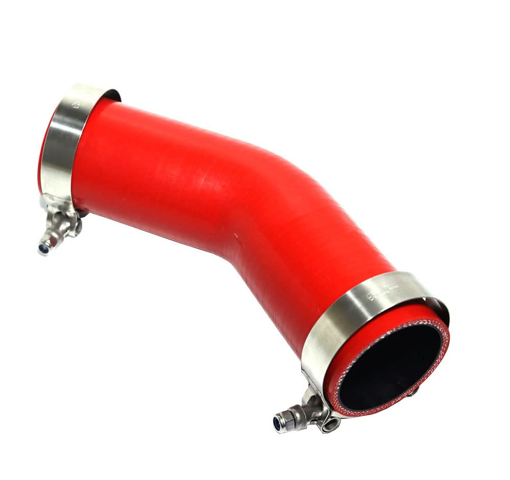 TMKOOL High Performance 4-Ply Reinforced 2" ID 45 Degree Elbow Coupler Silicone Hose With T Bolt Clamp Stainless Steel (2'', RED)
