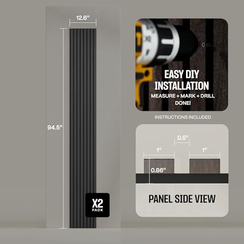 Image of 2-Pack Acoustic Wall Panels - Wood Slat Wall Decor - Soundproof Panels
