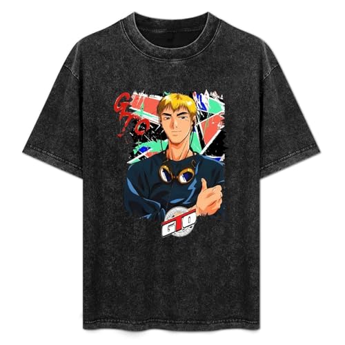 GTO Great Teacher Onizuka Anime Unisex Printed T-Shirt Mens Black Tee Shirt XL