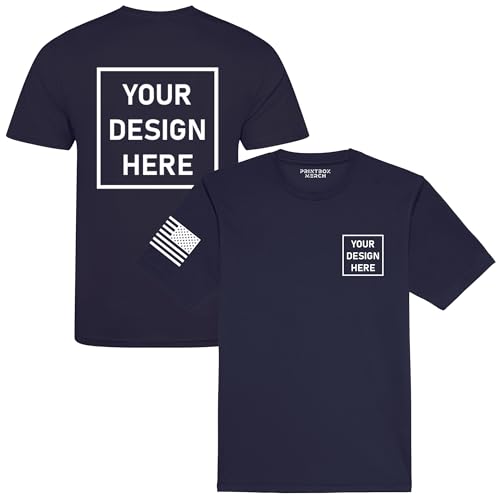 Dry Wicking Custom Shirts for Men, Personalized Shirts, UV Moisture Wicking T-Shirt, Small Business Work Shirts Black