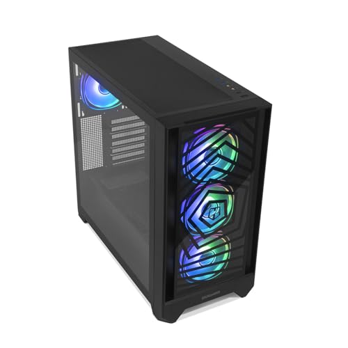 Nox Xtreme Products Hummer Plasma - Semitower Atx | M-ATX | Itx, Pannello Frontale In Rete E Vetro Temperato Inclusi, Spazio Per 7 Ventole, 4X Ventole Argb Preinstallate, USB-C E 3.0, Nero - 7