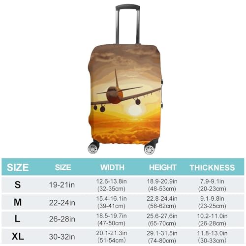 Carry on Luggage Cover Aircraft Plane at Sunset Suitcase Covers for Luggages Tsa Approved Travel Luggage Sleeve Protector Elastic Suitcase Protector Anti-Scratch Washable Fits 19-30 Inch Case -L2
