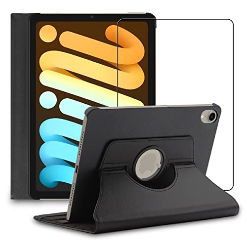 Etui rotatif 360 iPad Mini 2021 ebestStar avec housse PU cuir noir et protection écran