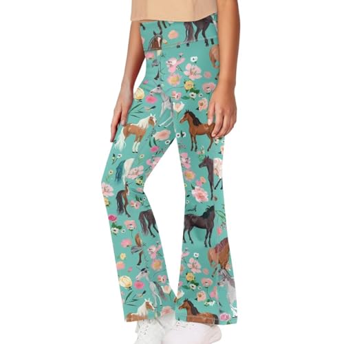 Image of Girls Flare Leggings Cute Bell Bottoms for Teen Girls Wide Leg Sweatpants for 5-14 T