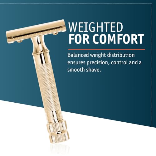 Image of Merkur Classic 2-Piece Double Edge Safety Razor Gold Plated, 1 Count