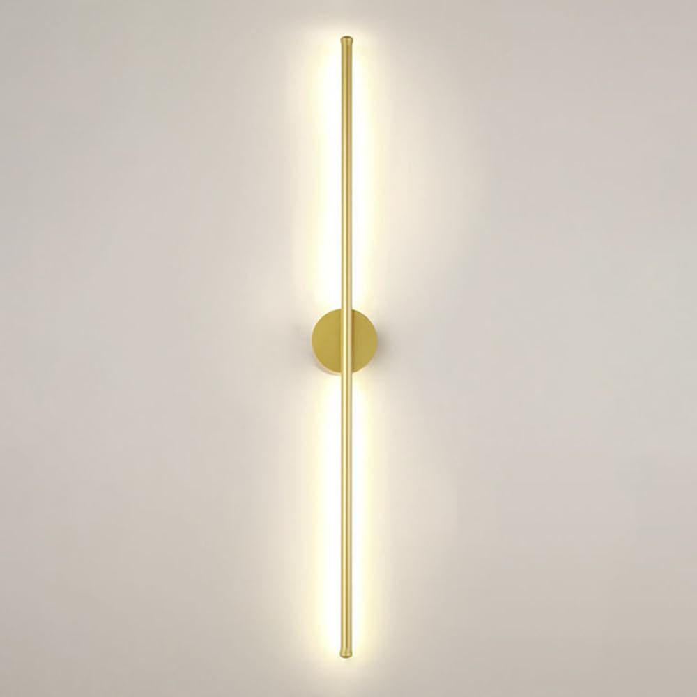 HCZKIUJY Modern Gold Wall Sconce Lighting for Hallway Living Room Bedroom 3 Color Mode 120cm Long Strip Vanity Wall Lights (3 Color Mode-XL)