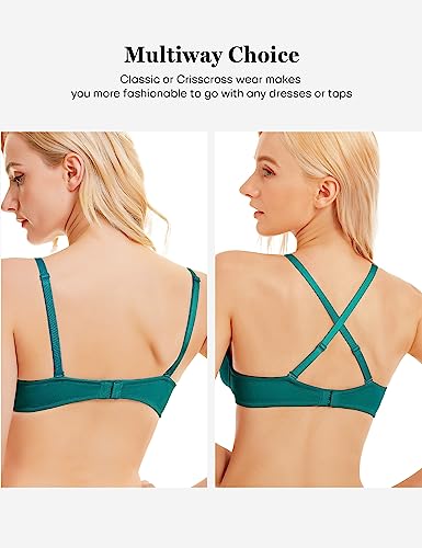 Image of Wingslove Women's Push Up Bra Deep V Plunge Underwire T-Shirt Bra Multiway 2 Cups Up