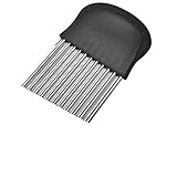 HuaJiao Cortador de patatas fritas, 1 pieza de acero inoxidable, cortador de patatas, cortador ondulado de patatas fritas, cortador de frutas, verduras, ensaladas