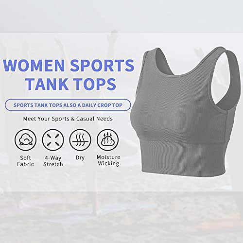 Crop top débardeur réversible côtelé gris stretch XXL - 5