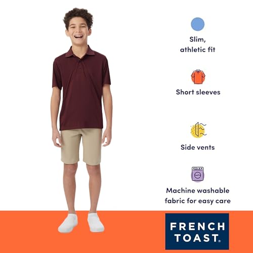 French Toast Kids' Moisture Wicking Performance Sport Polo Short Sleeve Shirt3