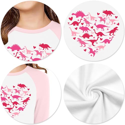 Image of Girls Valentine Shirts for Kids Valentines Heart Graphic Tshirts Casual Long Sleeve Shirts Love Heart Tee