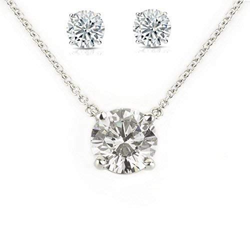 Buy TAZS White SterlingSilver Solitaire American Diamond Stone Studed