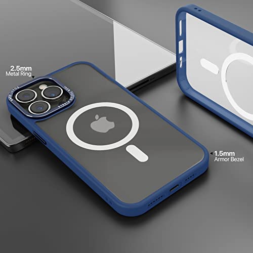Image of eller sante Trans Armor MagPro for iPhone 14 Pro Case Cover, 6 Feet Drop, Metal Ring Camera Protection, Shockproof, Scratch Resistant, Slim, Compatible with MagSafe Back Cover - Dark Blue