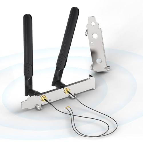 Antenne double bande WiFi Bingfu pour carte réseau M.2 NGFF avec câble d'extension et cache PCI