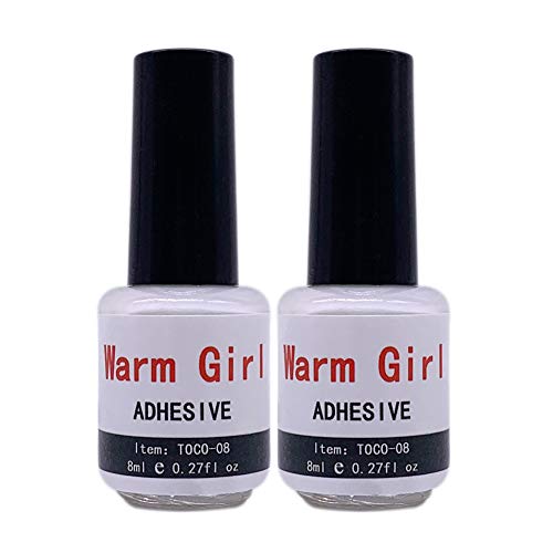 Warm Girl Lot de 2 tubes de colle professionnelle pour nail art Cover