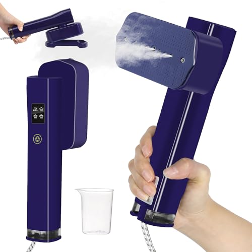 Plancha de Vapor para Viaje, Vaporizador Portátil 2 en 1 para Ropa,Vapor Continuo 25g/min Calentamiento RáPido en 30s, 1000W Steamer para Viajes y en Casa, Tanque de Agua de 100 ml, 0,72KG Clothes Ste