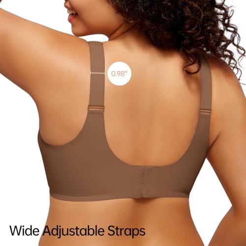 Image of LetsJoli Wireless Bras for Women No Underwire Full Coverage Push Up Bra Support Plus Size Bras for Older Women Bralettes