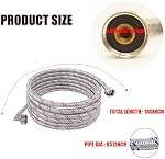 Premium Stainless Steel Washing Machine Hoses with 90 Degree Elbow Universal Fit to All Hot and Cold Water Supply for Washing Machines (2 Pack) (15 FT Elbow)