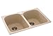 Swanstone KS02233LB.040 Solid Surface 1-Hole Drop in Double-Bowl Kitchen Sink, 33-in L X 22-in H X 10-in H, Bermuda Sand