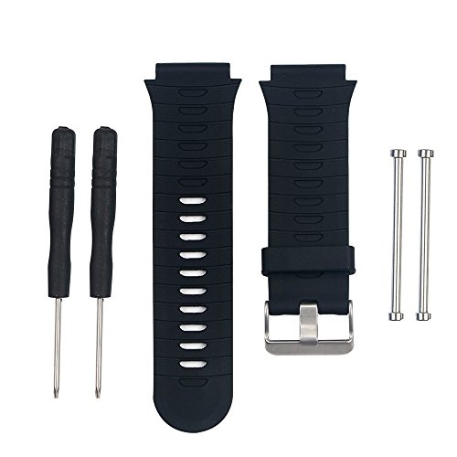 BlueBeach® Adjustable Garmin Forerunner 920XT Replacement Watchband Silicone Sport Strap Band Bracelet (Black)