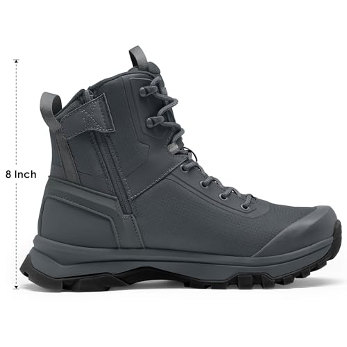 Image of Coostar Tactical Boots for Men Lightweight Military Combat Boot Side Zipper Motorcycle Hiking Work Boots Waterproof 8 Inches