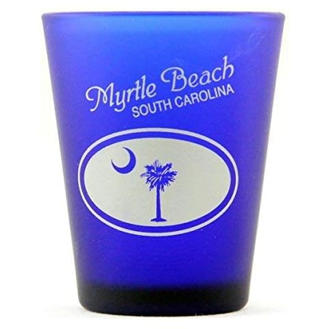 Myrtle Beach SC Palm Moon Cobalt Blue Shot Glass Cover