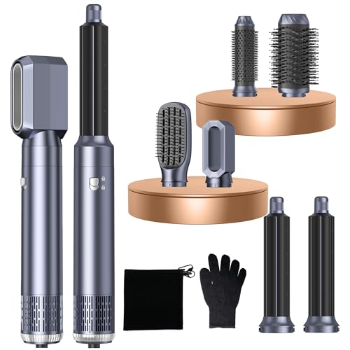 Airbrush Haarstyler MogaWave 6 in 1 Air Styler Pro Hair Styler mit 1000W Haartrockner, Föhnbürste, Warmluftbürste, Rundb...