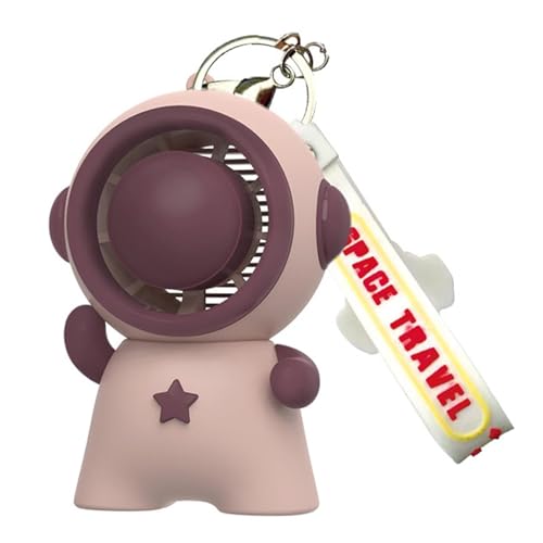 kivrimlarv Astronaut Mini Fan, Portable USB Oscillating Cooler, Rechargeable Standing Air Circulator, 3-Speed Quiet Operations, Removable Lanyard, Ideal For Outdoor Personal Use, 2.63 * 2.63 * 4.17IN