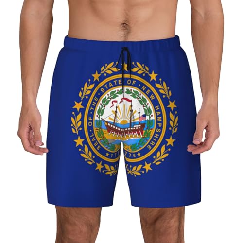 Short de bain double couche homme New Hampshire imprimé drapeau