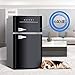 KUPPET Retro Mini Refrigerator 2-Door Compact Refrigerator for Dorm, Garage, Camper, Basement or Office, 3.2 Cu.Ft (Black)