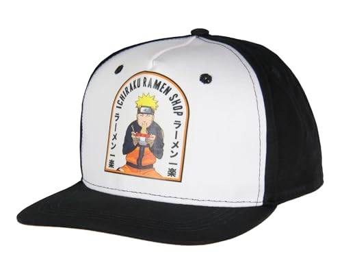 Bioworld Naruto Shippuden Youth Ichiraku Ramen Shop Kids Flatbill Adjustable Snapback Hat Cap OSFM Black