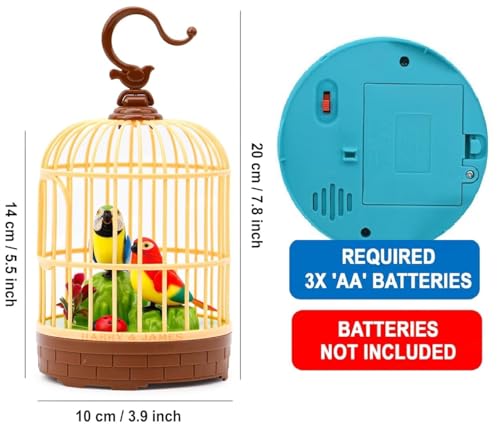 Image of HARRY & JAMES Talking Bird Toy Dancing Bird Toys Recording Repeat What You Said Singing & Chirping in The Bird Cage Playing Home Decor Talking Bird Toy for Kids,Boys,Girls,Childrens (Multicolor)