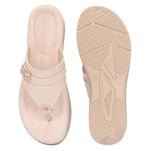Image of Moshun Women's Thong Sandals /Flip-Flops | Bounce Back Technology with Arch Support | Women Footwear for Office| Doctor Sandal | Orthopaedic Sandal for Office, Travel & Outdoor