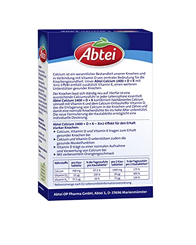 Abtei Calcium 1400 Plus D& KOsteo Vital, 132 g