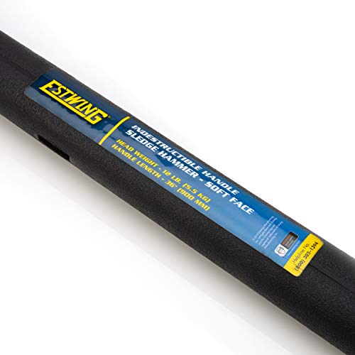 Image of Estwing 12 lb Soft Face Sledge Hammer - 36 inch Indestructible Handle, Shock-Absorbing Grip, Overstrike Resistant