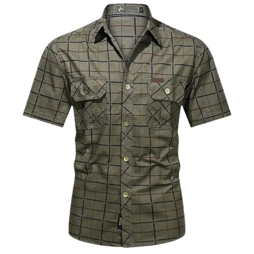 Chemise homme grande taille en coton de qualité supérieure vert