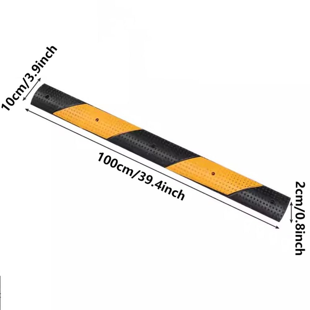Reductor de Velocidad de Goma para aceras de 39,4 x 3,9 x 0,8 Pulgadas, Alta Visibilidad, calmante del tráfico, Seguridad, Capacidad de Carga de 11 000 Libras para Carre,