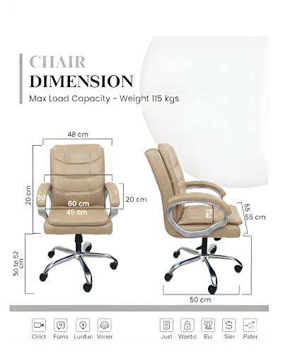 Image of activa Executive Revolving Office Chair | Ergonomic Computer Desk Chair with Cushioned Seat| Heavy Duty Steel Base, Adjustable Height & 360 Swivel Wheel| Study /Home /Offcie Visitor Chair (Star, Beige)