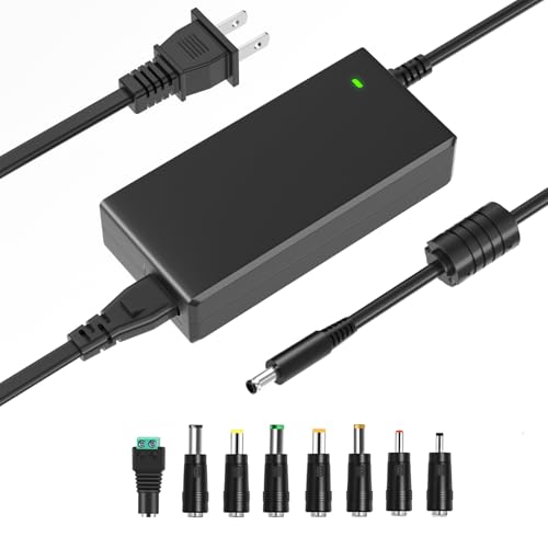 TKDY 12V 5A Monitor Power Supply Cord, 12 Volts 5A 4A 3A AC DC Adapter, Compatible with 12Vdc LCD Monitor, DC12V CCTV Security Cameras, 12Volts LED Strip Light.