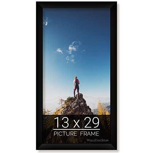 wallsthatspeak 13x29 Black Picture Frame for Puzzles Posters Photos or Artwork