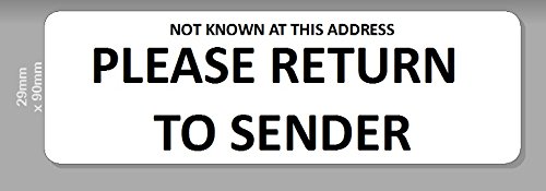 Identity Plus: Pre-Printed Self Adhesive Labels - Return to Sender (25)
