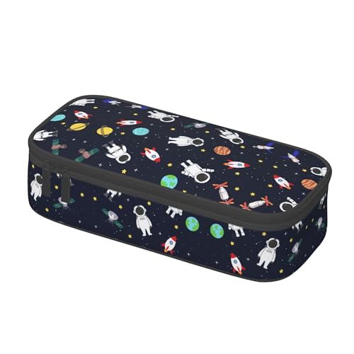 Image of Space Astronaut Pencil Case for Boys and Kids Cute Pen Box Pouch Large pencil bag with Double Zipper, Portable Pencil Pouch for School Office Supplies