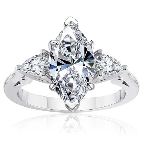 Moissanite Engagement Rings Set 2CT-4CT 925 Sterling Silver/10K Gold Anniversary Promise Diamond Ring Customizable Gold Rose Gold Women Jewelry Gifts for Mother Wife