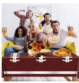 Football Party Decorations 3 Pack Football Disposable Tablecloth Plastic Touchdown Table Cover Football Tablecloth for Birthday Party Football Theme Party Games Sports Party Decorations 54 X 108 in - Image 3